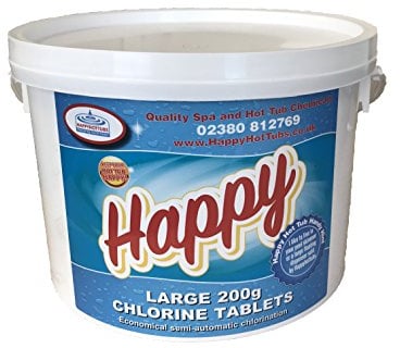 Happy Chlorine Tablets 200g 2kg Swimming Pools Hot Tubs Spas (1 x 2kg)