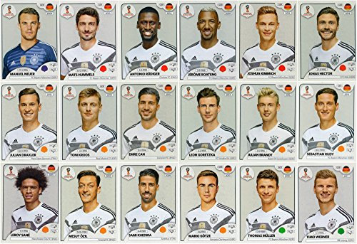 Panini Coupe du Monde de Football 2018 Stickers – 18 Allemagne Stickers – Ensemble de l'équipe – lecteurs Seulement # 454 – # 451