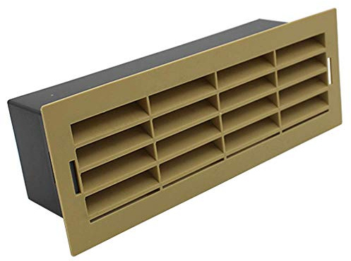 Kair 204mm x 60mm Airbrick with Surround - Beige | Comes as 2 parts, The fascia grille can be removed and replaced if required