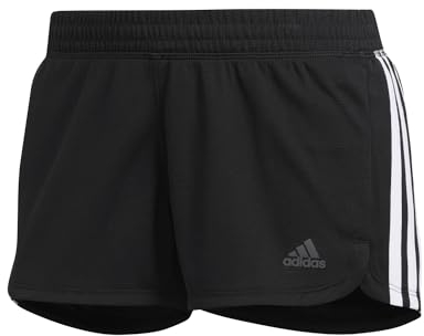 adidas Pacer 3-Stripes Knit Shorts Pantalones Cortos de Deporte, Mujer, Black/White, L