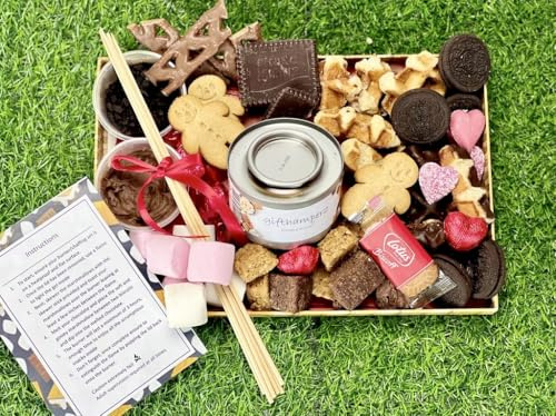 Chocolate Fondue Gift Hamper - Smores kit - Toasting marshmallows - Add Your personal message