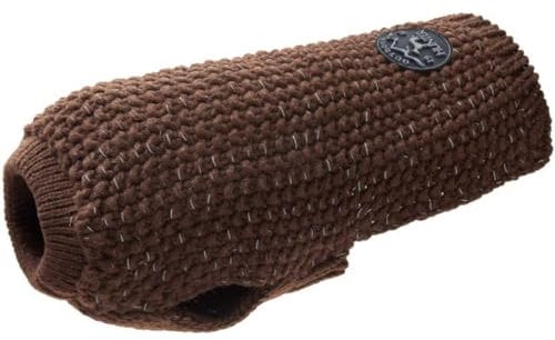 HUNTER Hundepullover FINJA, Farbe: braun, Warmer Strickpullover für kalte Tage, reflektierendes Garn für mehr Sichtbarkeit, weich & elastisch, komfortabel, waschbar bei 30°C, Größe: 50