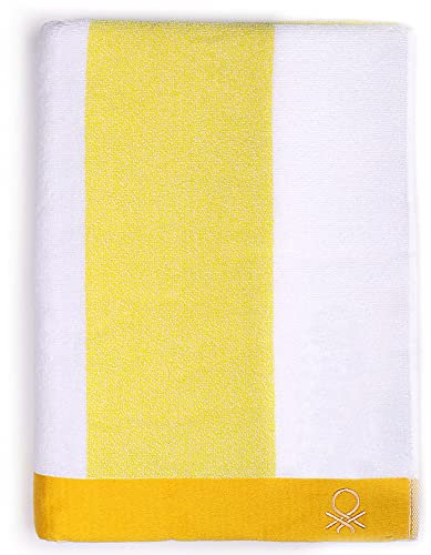 UNITED COLORS OF BENETTON, Toalla de playa 90x160cm 450gsm terry 100% algodón amarillo Casa Benetton, 90x160