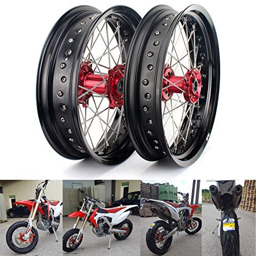 TARAZON 17 Radsatz Felgen Radnabe für Honda CRF250R 14-23 CRF450R 13-23 CRF250RX 19-23 CRF450RX 17-23