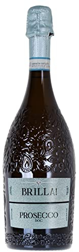 Brilla Prosecco Doc Brilla Vivace e Fruttato Ottimo per Aperitivo, Made In Italy (Veneto), Bottiglia 750 Ml, Alcol 11%