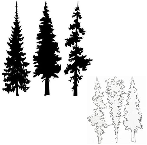 3 Stück Weihnachtsbaum-Metall-Stanzformen, Tannenbaum, Pflanzenrahmen, Stanzschablonen für DIY, Scrapbooking, Foto, dekorative Prägepapier-Stanzformen für Scrapbooking, Kartenherstellung