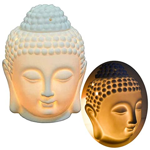 Duftlampe für Aromatherapie, Buddha-Kopf, Aroma, ätherisches Öl, indischer Räucherstäbchen, Buddha, tibetisches Räucherstäbchen