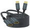 Twozoh Lot de 2 Câbles d'extension HDMI 5M, rallonge HDMI 4K Mâle vers Femelle, Câble adaptateur HDMI 2.0 en nylon tressé compatible 4K@60Hz 3D HDR 2 Pièces