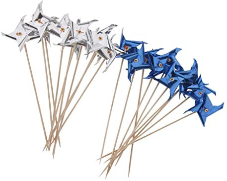 pistro Paquete de 50 palillos de papel de aluminio para decoración de fiestas