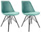 Kick Collection 2er Set Esszimmerstühl Velvet - Samt - Minzgrün - Modern und Hochwertig - Samtstoff und Metall - Erhältlich in vielen Farben