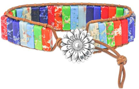 JUZICHEN Bracciale Pietre Naturali, Bracciale Albero Della Vita, Bracciale Regolabile,Bracciale Yoga,Bracciale Chakra, Bracciale Pietre Colorato,Bracciale Chakra Donna Uomo (Stile B)