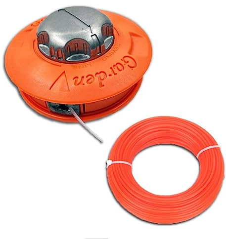 MOIS Cabezal Universal de Desbrozadora + Hilo de Nylon de Recambio (30m) - Repuesto de Aluminio M10x1,25 para Segadoras de Césped - Accesorio con Cadena Duradera