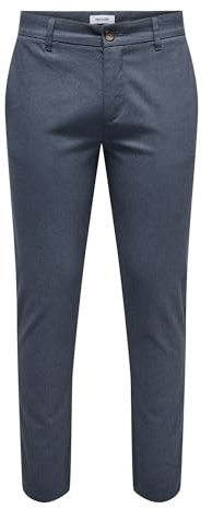 ONLY & SONS Herren Onsmark Pete Slim Dobby 0058 Pant Noos Hose, Bering Sea, 36W / 32L EU