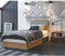 Lomadox Jugendzimmer Set 2-teilig mit Bett 90x200 cm und Nachttisch in Eiche Nb. mit weiß und grau