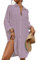 Bsubseach Femme Maillot De Bain Cover Up Robe Chemise De Plage Bouton Down Piscine Coverups pour Maillots De Bain Violet L
