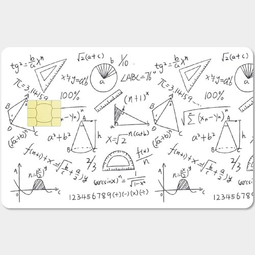 CREATCABIN 4 Stück Kartenhüllen-Aufkleber,Mathematische Geometrie,Debit-Kreditkartenhüllen,Personalisierende Bankkarten Schützen,Abnehmbare Folie,Wasserfest,Keine Blasen,Für Bankkarten,186x137mm,Weiß