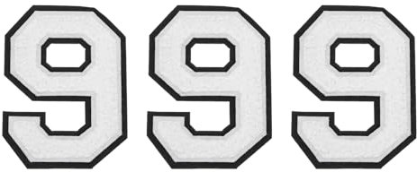 sourcing map Chenille Number 9 Patches 4-1/2 Inch Height Iron on Number 9 Patches Black Glitter Embroidered Patches for Clothing, Shoes, Hats, Backpacks Pack of 3(White)
