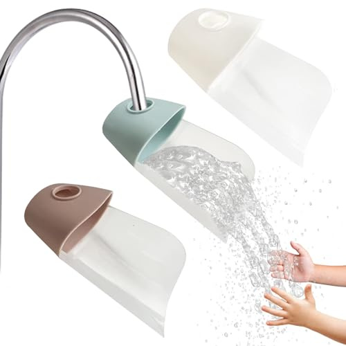 ieron 3 estensori per rubinetto dell'acqua per bambini, in silicone, un must per neonati e bambini per lavarsi le mani, prolunga per maniglia del lavandino si adatta alla maggior parte dei rubinetti