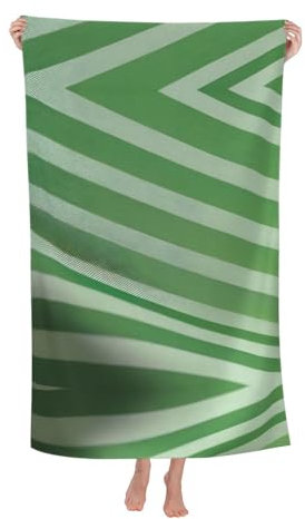 LXqlSS Toalla de playa clásica de microfibra a rayas verdes, toalla de viaje, piscina, ducha, camping, toallas de playa para niños, adultos, mujeres, accesorios de playa, regalos de playa