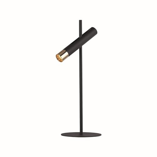Licht-Erlebnisse LED Schreibtischlampe Schwarz Gold 50,5 cm verstellbarer Schirm Metall 3000 K 272 lm warmweiß Modern Tischleuchte Büro Leselampe Arbeitszimmer
