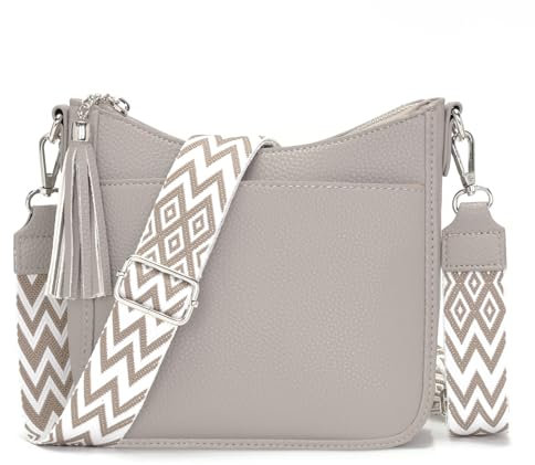 YISUOHOOM Handtasche Damen Mittelgroß Umhängetasche Klein Crossbody Bag Damen Tasche Damenhandtasche Mehrere Fächertaschen Grau