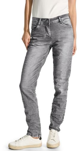 CECIL Damen B377687 Jeans Casual Fit, Light Grey Stone Wash, 28W / 30L