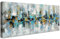 Mit Rahmen Leinwand Bilder Leinwandbilder Bild auf Leinwand Malerei Poster Abstrakt Gelb Schwarz Blau Bild Wandbilder Heim Wohnzimmer Schlafzimmer Wanddekoration Bereit zum Aufhängen 50x120cm