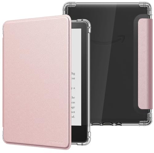 MoKo Funda para 6 Kindle (11ª Generación 2024/2022), Cubierta Ultra Delgada Estuche Carcasa TPU Transparente Flexible Trasera Auto Activación/Reposo de Kindle 2024 11ª Generación, Oro Rosa