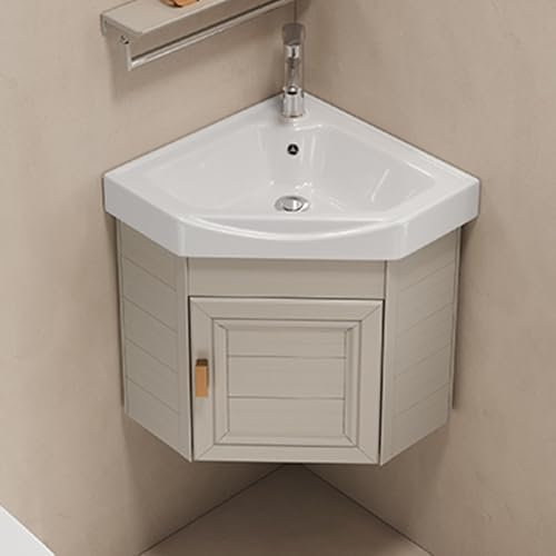 Conception De Lavabo Utilitaire Mural, Meuble-lavabo D'angle Avec évier, Combo De Robinets Chauds Et Froids, Grand Espace De Rangement Pour Petit Espace, Pour La Cuisine à D(Size:48cm/18.89in,Color:D)