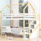 Kinderbett 90x200 Etagenbett für 2 Kinder, Hausbett Hochbett mit Treppe und 4 Stauraum Schubladen, Baumhausbett Spielbett Stockbett Jugendhochbett mit Rausfallschutz & Lattenrost, Ohne Matratze, Weiß