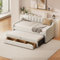 TavilaEcon Schlafsofa 90 x 200cm (190cm),mit Rollen-Ausziehbett und Stauraum, Gästebett Couch Sofa mit Schlaffunktion Tagesbett Bettsofa Schlafcouch Sofabett Polstersofa mit großem Schubladen (Beige)