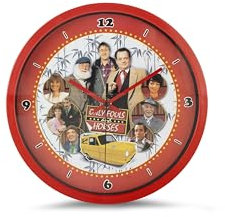 Sporting Profiles Only Fools and Horses Offizielle runde batteriebetriebene Wanduhr Del Boy Trotter and all the Cast