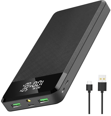 Power Bank:Power Pack 30000mAh with Led Display and Flashlight, Fast Charging Qc 22.5w & Usb C Pd 18w,Water Proof Portable Power Bank 3 Inputs And 3 Outputs for Mobile Phones,Camping,Tablets