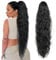 TUONYIS 66 cm Lange Pferdeschwanz Haarteil,Ponytail Extension Pferdeschwanzverlängerung,mit Kordelzug Wellig Locken Ponytail,Haarverlängerung für Frauen für den täglichen Gebrauch(Schwarz)