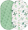 Yukkidds Baby Spannbettlaken Spannbetttuch Elastizität Atmungsaktiv Mikrofaser Matratzenbezug für 40x80 cm 41x81 cm 40x90 cm Reisebett Beistellbett Babybett 2er Pack,Elefantengrün