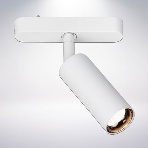 BRILONER - Schienensystem Luxtrail LED Tracklight, Warmweiß, Schwenkbar, Zubehör, Tracklight, LED Spot, Spotlight, Deckenspot, Strahler, Deckenlampe, Deckenleuchte, 130x40x155mm (LxDxH), Weiß