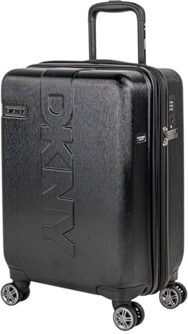 DKNY - Trolley Handgepäck Cabin Trolley Koffer Reisekoffer Hartschalenkoffer mit Mit TSA-Schloss - Kabinengepäckgröße 55x40x23, Schwarz