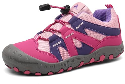 Mishansha Filles Chaussures de Randonnée Respirant Antidérapant Chaussures de Trekking Outdoor Baskets, Rose 34 EU