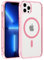Coiwxmoi Cover Magnetica per Apple iPhone 13 Pro 6.1,Compatibile con Magsafe, Sottile Trasparente Morbido Silicone TPU + Hard PC Custodia Antiurto Anti-Graffio Protettiva Cover,Rose