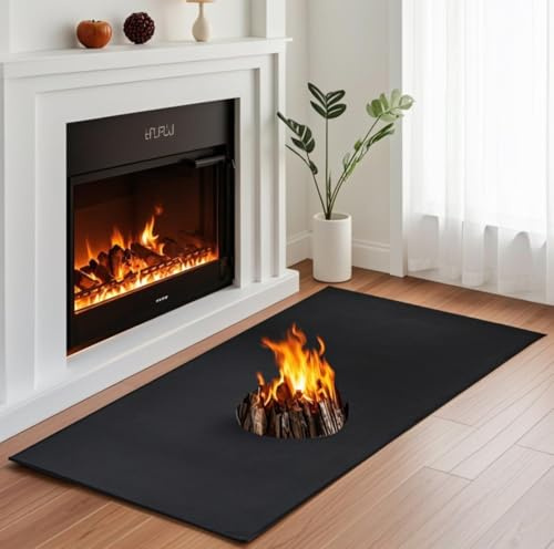Hearth Rugs for Fireplaces Fire Resistant 47 x 29, Rectangle Fireproof Mat for Fireplace Floor Protector, Fireplace Mat Protect Carpets from High Temperature Hurt, Fire Retardant Floor Mat for Grill