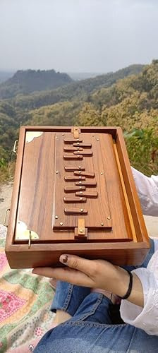 Amilav Collections Shruti Box Musikinstrument, Surpet gestimmt auf 432 Hz, reines Teakholz, mit Tragetasche, 30,5 cm