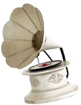 ZAYIUKI Repliche in metallo antico grammofono scultura fonografica vintage ornamento scrivania ufficio decorazione fatta a mano per casa