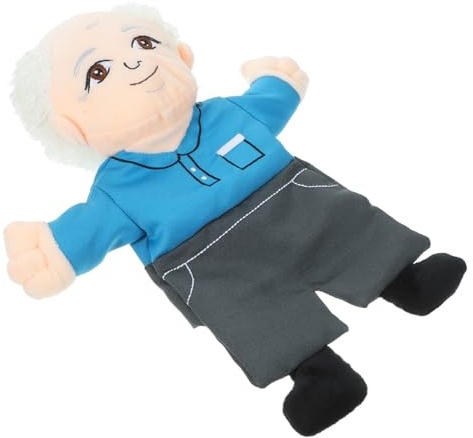 Toyvian Handpuppe Plüsch Großvater Figur Weiches Puppentheater für Storytelling Lernspielzeug Interaktive Handpuppen Basteln Eltern Junge Mädchen