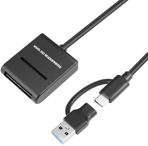 Puiseno mSATA SSD Adapter, 5Gbps mSATA auf USB 3.1 Gehäuse Adapter für 3050 SSD, Plug and Play mit USB-C + USB-A Kabel, 2 TB Max-TC10 kompatibel mit Windows, Mac und Linux