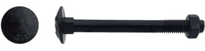 200 Boulons Tête Ronde Collet Carré TRCC 6 x 40 mm - DIN 603 - Zingué Noir - D-Work