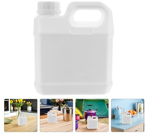 Cabilock Lot de 4 Seaux Alimentaires en Plastique Blanc Laiteux 1 L Bouchons Étanches – Récipients Réutilisables pour Stockage de Jus Produits Chimiques et Liquides Domestiques –