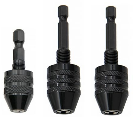 Bohrfutter-Bit, 6,3 mm Sechskantschaft, Mikro-Bohrer-Adapter, schlüssellos, Schnellwechselfutter, Umwandlungswerkzeug, 0,3–3,6 mm & 0,3–6,5 mm & 0,6–8 mm für Drehwerkzeug, elektrische Schleifmaschine