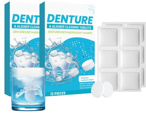 30PCS Retainer Cleaner Tablets,Retainer Cleaning, Mouthguard, Denture and Aligner Cleaner,30 Tablets 1 Month