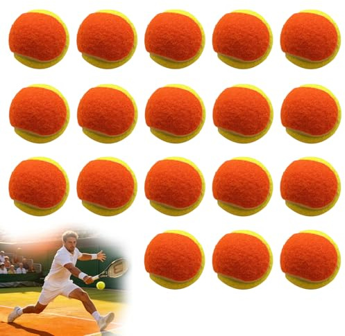 BORDEAG 18 Stück Tennisbälle, Tennisball Anfänger 6.35cm, Tennis Training Balls, Stage 3 Tennisbal, Trainingsbälle Für Tennis Unterricht, Anfänger Ballmaschinen Und Hundespaziergänge