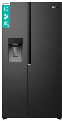 Gorenje NRS917C61BX Kühl-Gefrierkombination/Freistehend/Side-by-Side/ 528 Liter/EEK C/ 37dB/ Eis&Wasserspender/NoFrost Plus/MultiFlow 360°/ FastFreeze/ (B×H×T): 91,1 × 178,6 × 61,5 cm/Schwarz